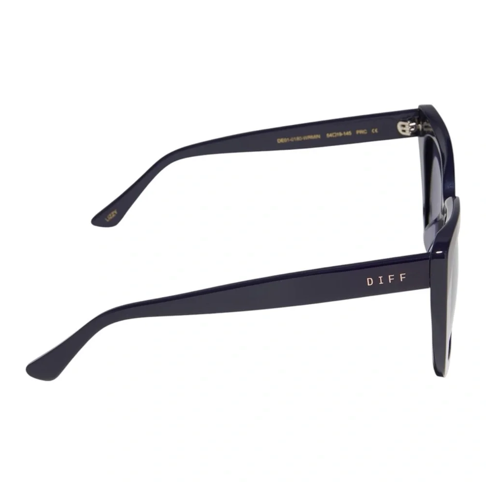 DIFF Lizzy Sunglasses Royal Black Frame Midnight Lens Sunglasses NWT